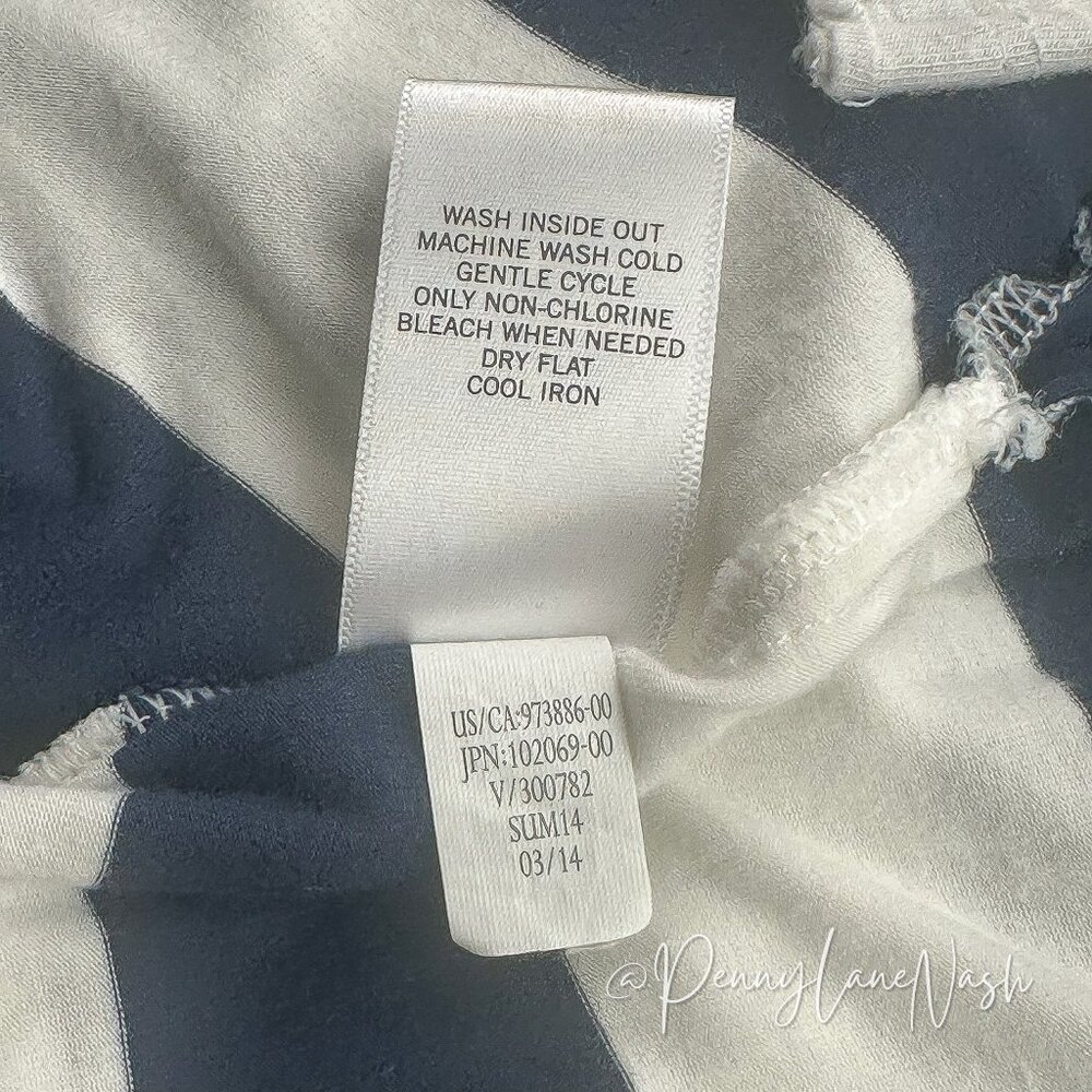 Banana Republic Striped Relaxed Pocket Tee XS Navy/White - Picture 7 of 10